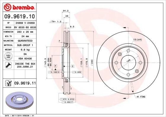 DISCO FRENO DEL CIT-PEU B9,C4 CAC,C3AIR / 207,307,308,3008,5008 28
