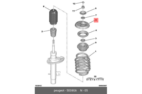 CAZOLETA amort delt CIT/PEU c ely c3+c3 pica cac 208 301 009a/lad ORI