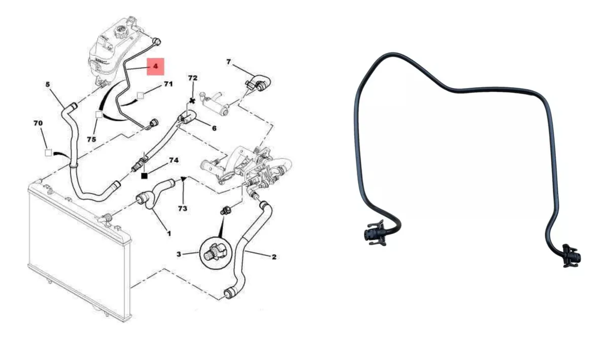 CAÑO DEP AUX A RAD CIT-PEU C-ELY / 301 1.2(EB2)1.6(EC5),1.6HDI(DV6TED)